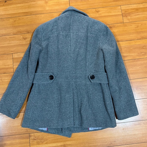 Calvin Klein Gray Wool Peacoat Coat size PS Petite Small - Picture 5 of 8
